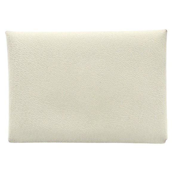 HERMES Calvi Duo Beige Mushroom Epsom Leather Business Card Case, Wallet, Coi... - Picture 1 of 10